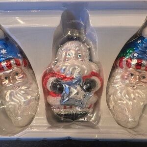 Festive USA  Santa Claus Ornaments